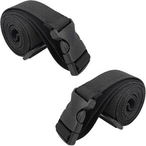 2 Pack Nylon Straps, 1"x71" Black Buckle Straps, Luggage Belt, Quick Release Adjustable Straps for Luggage, Backpacking (2) in Kuwait