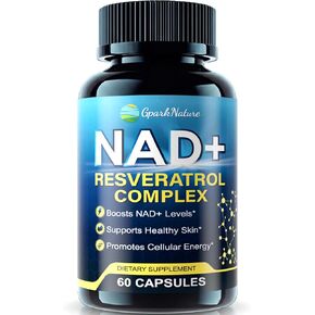 NAD+ Supplement - NAD Supplements for Women & Men - Liposomal NAD+ Resveratrol Complex with Urolithin A, CoQ10 - Boosts NAD+ Levels, Cellular Energy & Healthy Skin - Third-Party Tested - 60 Capsules in Saudi Arabia