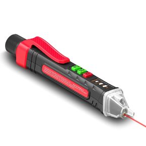 جهاز اختبار الجهد الكهربي غير المتصل مع دليل الليزر، قلم اختبار كهربائي مزدوج المدى 12 فولت - 1000 فولت، كاشف دائرة تيار متردد احترافي مع مصباح يدوي LED، إنذار الصوت والضوء (البطاريات متضمنة) in Kuwait