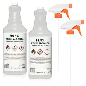HIGH Impact 99.5% Ethyl Alcohol Denatured 40-B 200 Proof Alcohol - Made in The USA - 32oz Spray (Pack of 2) in Kuwait