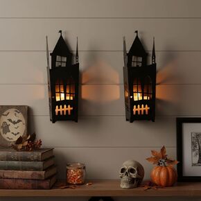 AIM & GGKK Wall Candle Sconce Holder Set of 2,Metal Wall Mounted Candle Holder for Living Room, Dining Room,Rustic Farmhouse Gothic Decorations in Kuwait