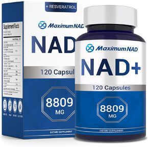 مكمل NAD+ 120 كبسولة - Liposomal NAD+ مع ريسفيراترول للطاقة الخلوية والحيوية اليومية - تركيبة عالية الامتصاص للرجال والنساء - نباتي، غير معدّل وراثيًا، خالي من الغلوتين in Kuwait