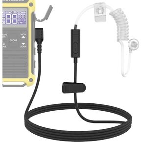 New Acoustic Tube Walkie Talkie Earpiece with Mic, Clear Speaking and Lisening T1 T3 T4 Radios Only, USB C Headset, Black in Saudi Arabia