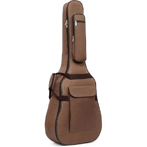 41 Inch Acoustic Guitar Bag,Lightweight Acoustic Guitar Case 0.4 In Extra Thick Sponge Padded for Acoustic Classical Guitar Large Front Pocket & Ergonomic Straps-Brown in Kuwait