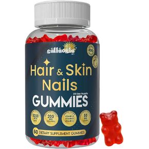 منذ 1871 GÜLLÜOGLU علكات الشعر والبشرة والأظافر - بيوتين 5000 ميكروجرام، كولاجين 200 مجم وكيراتين 50 مجم - مع MSM، الخيزران وفيتامينات A، C، D، E - خالية من الغلوتين، غير معدلة وراثيًا، 60 علكات التوت in Kuwait