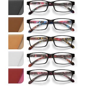 Reading Glasses for Women: 5 Pack Blue Light Blocking Readers for Small Face, Lightweight Spring Hinge Anti-Glare in Kuwait