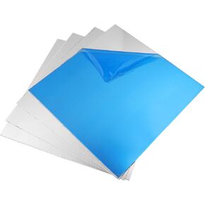 6061 T651 Aluminum Sheet Metal 8 x 8 x 1/32(0.02) Inch Rectangle Aluminum Metal Plate, Flat Plain Thin Plate Covered with Protective Film for Crafting, Industry,4PCS(Silver) in Kuwait