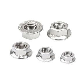 10 قطعة 3/8-24 صواميل شفة مسننة، 304 الفولاذ المقاوم للصدأ 18-8، صواميل قفل سداسية للاستخدام الصناعي والمنزلي in Kuwait