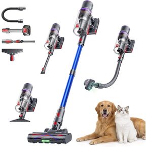 مكنسة كهربائية لاسلكية سموتشر، 650 وات 55 كيلو باسكال 70 دقيقة، مكانس كهربائية للمنزل، فرشاة للحيوانات الأليفة وفرشاة للأريكة، خرطوم 3.3 قدم، شحن مثبت على الحائط، مكنسة كهربائية لشعر الحيوانات الأليفة / الأريكة / السجاد / الأرضية الصلبة in Kuwait