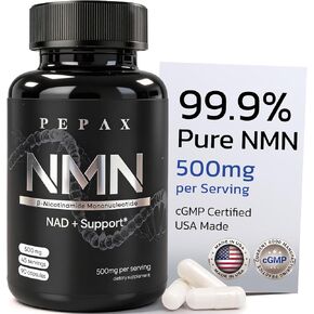 NMN Supplement 500mg - 99% Pure NMN Supplement Capsules for Increased NAD Levels & Healthy Aging - Third Party Tested Stabilized Capsules, cGMP Certified, 90 Liposomal NMN (45 Servings) in Saudi Arabia