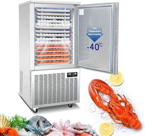 Kolice Commercial Heavy Duty 10 Trays Blast Chiller & Freezer with Food Probe, Lowest temp: -40°F, for Restaurants,Bakerys,Hotels to Preserve Ice Cream,Sea Food,Chicken,Dumpling,Beef,Dough,etc in Saudi Arabia