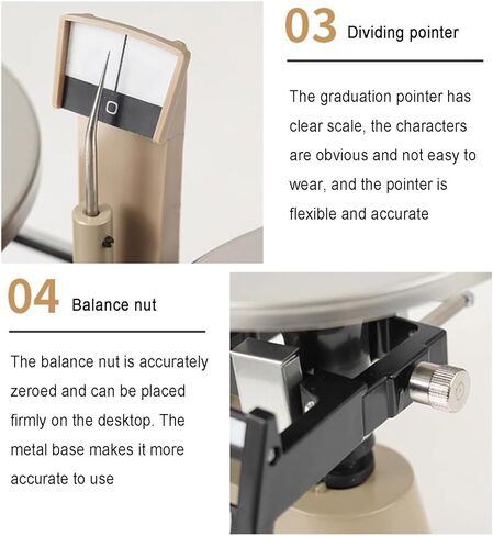 ميزان ميكانيكي دقيق، 0.1 جرام - 2000 جرام، ميزان تحليلي مزدوج للمختبر، مع مقبض تعديل صفر، مجموعة الوزن، للكليات والمختبر in Kuwait