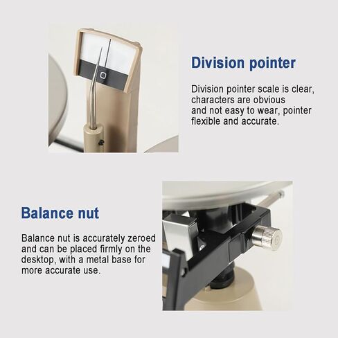 موازين ميكانيكية مزدوجة، ميزان تحليلي دقيق للمختبر مع أوزان (1 كجم، 500 جرام، 200 جرام، 100 جرام)، نطاق الوزن 0.1 جرام - 2000 جرام وعمر خدمة طويل، للمختبرات والتعليم المدرسي in Kuwait