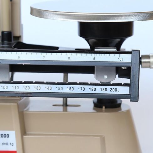موازين ميكانيكية مزدوجة، ميزان تحليلي دقيق للمختبر مع أوزان (1 كجم، 500 جرام، 200 جرام، 100 جرام)، نطاق الوزن 0.1 جرام - 2000 جرام وعمر خدمة طويل، للمختبرات والتعليم المدرسي in Kuwait