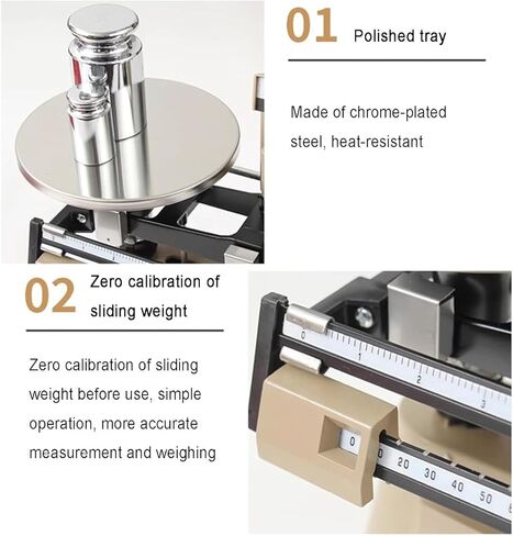 ميزان ميكانيكي تحليلي مزدوج للمختبر مع مقبض تعديل صفر ومجموعة الوزن، وزن دقيق 0.1 جرام - 2000 جرام للاستخدام في المختبر التعليمي in Kuwait