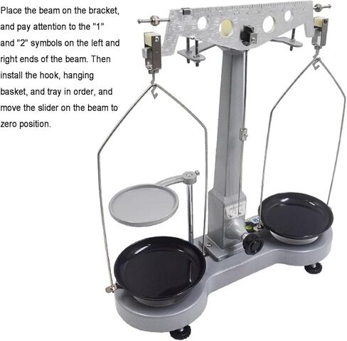 ميزان ميكانيكي، 500 جرام 0.02 جرام، ميزان طاولة ذو رافعة واحدة عالي الدقة، مع أوزان قياسية، أدوات تعليمية للمعدات التجريبية للميكانيكا الفيزيائية in Kuwait