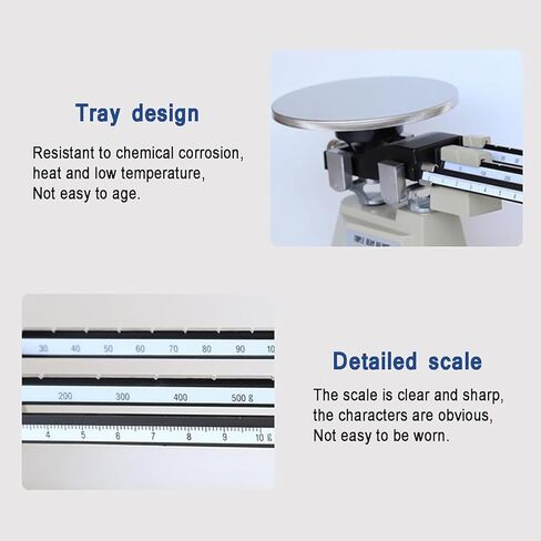 مقياس توازن ميكانيكي دقيق مع الأوزان، صينية ميزان التوازن، الدقة 0.1 جرام ونطاق الوزن 0.1 جرام-2610 جرام، مقياس واضح وحاد، ليس من السهل الصدأ والتشوه، للمختبر، والفصول الدراسية، والمطبخ in Kuwait