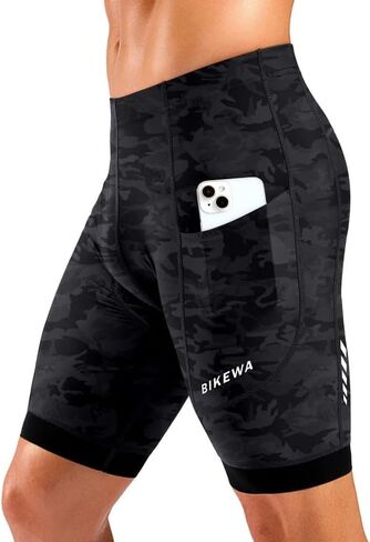 Bikewa Men's Cycling Shorts 7" 4D Padded Bike Shorts for Men Road Biking Bicycle Riding Cycle Biker Phone Pockets in Kuwait