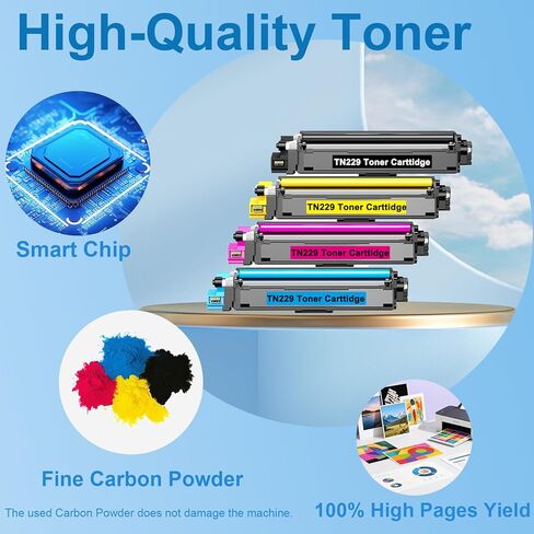4PK TN229 TN-229 TN 229 Toner Cartridge Works for Brother HL-L3220CDW HL-L3280CDW HL-L3295CDW HL- L3300CDW HL-L8245CDW MFC-L3720CDW MFC-L3765CDW MFC-L3780CDW MFC-L8395CDW Printers in Kuwait