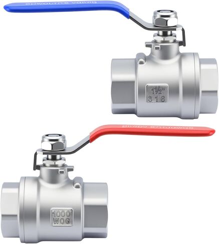 3/4'' Full Port Ball Valve, NPT Female 316 Stainless Steel Heavy Duty Ball Valve for Water, Oil and Gas with Handle WOG1000（4 PCS) in Kuwait