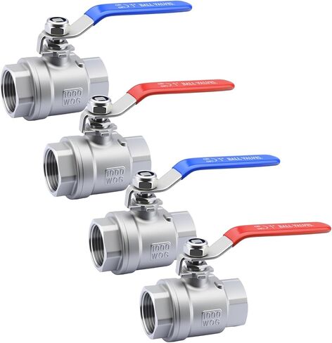 3/4'' Full Port Ball Valve, NPT Female 316 Stainless Steel Heavy Duty Ball Valve for Water, Oil and Gas with Handle WOG1000（4 PCS) in Saudi Arabia