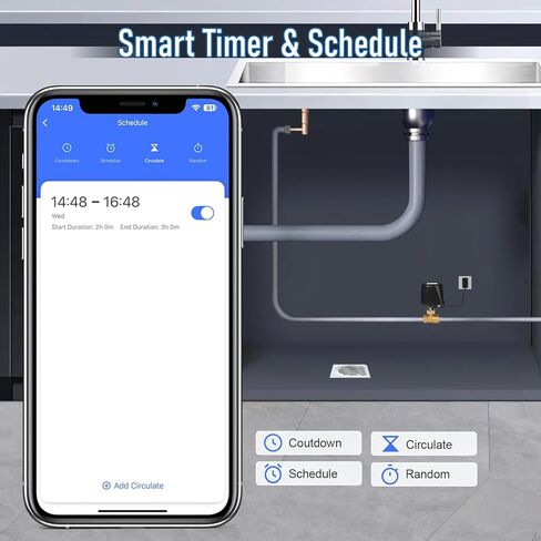 Smart WiFi Water Valve, Brass Motorized Ball Valve with Timer & App Remote Control, Alexa/Google Home Compatible, Ideal for Garden Sprinkler, Pool Filling, Greenhouse & Hydroponics, 3/4" NPT in Kuwait