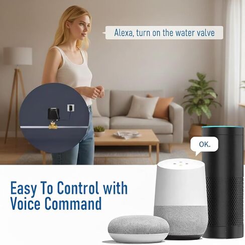 Smart WiFi Water Valve, Brass Motorized Ball Valve with Timer & App Remote Control, Alexa/Google Home Compatible, Ideal for Garden Sprinkler, Pool Filling, Greenhouse & Hydroponics, 3/4" NPT in Kuwait