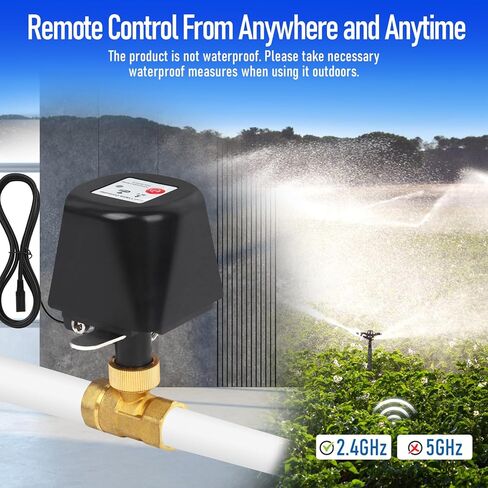 Smart WiFi Water Valve, Brass Motorized Ball Valve with Timer & App Remote Control, Alexa/Google Home Compatible, Ideal for Garden Sprinkler, Pool Filling, Greenhouse & Hydroponics, 3/4" NPT in Kuwait