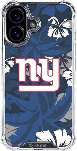 Skinit Clear Phone Case Compatible with iPhone 16 - Officially Licensed NFL New York Giants Black & White Design in Saudi Arabia