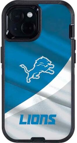 غلاف هاتف Skinit متوافق مع OtterBox Defender iPhone 14 - تصميم مرخص رسميًا من NFL Detroit Lions in Saudi Arabia