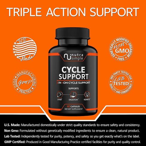 مكمل دعم الدورة للرجال والنساء - تنظيف الكبد الطبيعي وإزالة السموم وإصلاحه - دعم صحة الأمعاء والكلى مع شوك الحليب وجذور البنجر والهندباء والكولين ومستخلص الخرشوف - 60 كبسولة in Saudi Arabia