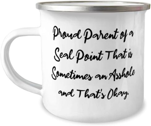 Inspirational Seal Point Cat 12oz Camper Mug, Proud Parent of a Seal Point, Present For Friends, Brilliant Gifts From Friends, Seal point cat gifts, Seal point cat love, Seal point cats and kittens, in Saudi Arabia