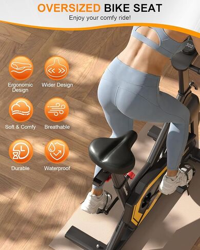 Oversized Bike Seat, Comfort Bike Seat Cushion with Ergonomic Design, Breathable, Waterproof Wide Bicycle Seat, Bike Saddle Replacement for Exercise Bikes, Mountain & E Bikes, Bike Accessories in Saudi Arabia