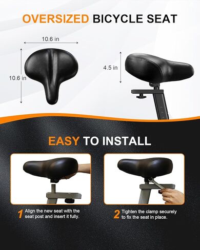 Oversized Bike Seat, Comfort Bike Seat Cushion with Ergonomic Design, Breathable, Waterproof Wide Bicycle Seat, Bike Saddle Replacement for Exercise Bikes, Mountain & E Bikes, Bike Accessories in Saudi Arabia