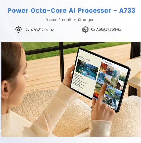 جهاز لوحي ، Android 15 Tablet ، 20 جيجا بايت ذاكرة الوصول العشوائي 128GB ROM 1TB التوسع ، A733 معالج 8 كوبية ، 12 بوصة 2000 × 1200 شاشة لمس in Kuwait