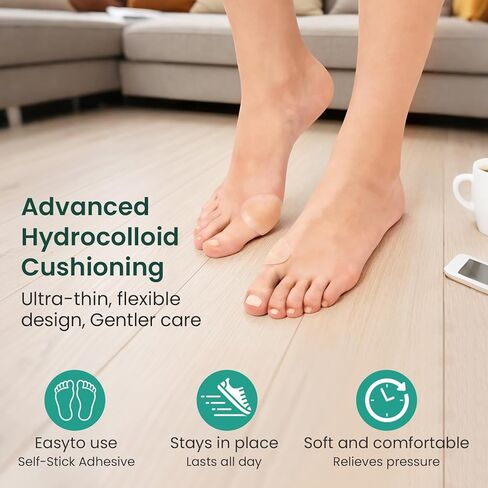 Welnove Hydrocolloid Bunion Pads - Gel Bunion Cushions for Blister Protection, Invisible & Breathable Waterproof, All-Day Adhesive - 26 Count in Saudi Arabia
