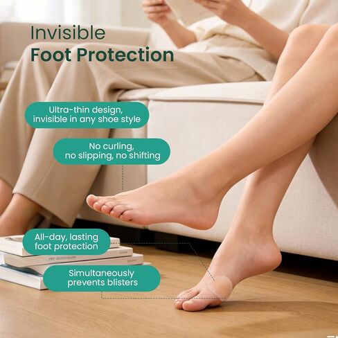 Welnove Hydrocolloid Bunion Pads - Gel Bunion Cushions for Blister Protection, Invisible & Breathable Waterproof, All-Day Adhesive - 26 Count in Saudi Arabia