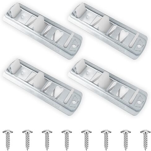 Sliding Closet Door Floor Guide, Adjustable Closet Door Guides for Floor,Stamped Steel Sliding Closet Door Hardware Compatible with Prime-Line N 6560 Fits 3/4" to 1-3/8" Doors(2 Pack，White) in Kuwait