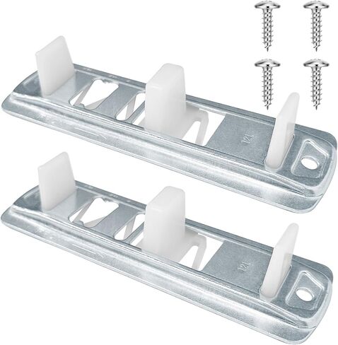 Sliding Closet Door Floor Guide, Adjustable Closet Door Guides for Floor,Stamped Steel Sliding Closet Door Hardware Compatible with Prime-Line N 6560 Fits 3/4" to 1-3/8" Doors(2 Pack，White) in Saudi Arabia