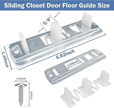 Sliding Closet Door Floor Guide, Adjustable Closet Door Guides for Floor,Stamped Steel Sliding Closet Door Hardware Compatible with Prime-Line N 6560 Fits 3/4" to 1-3/8" Doors(2 Pack，White) in Saudi Arabia
