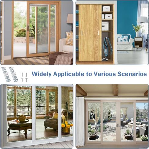 Sliding Closet Door Floor Guide, Adjustable Closet Door Guides for Floor,Stamped Steel Sliding Closet Door Hardware Compatible with Prime-Line N 6560 Fits 3/4" to 1-3/8" Doors(2 Pack，White) in Saudi Arabia