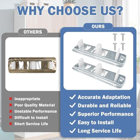 Sliding Closet Door Floor Guide, Adjustable Closet Door Guides for Floor,Stamped Steel Sliding Closet Door Hardware Compatible with Prime-Line N 6560 Fits 3/4" to 1-3/8" Doors(2 Pack，White) in Saudi Arabia