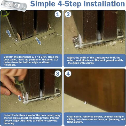 Sliding Closet Door Floor Guide, Adjustable Closet Door Guides for Floor,Stamped Steel Sliding Closet Door Hardware Compatible with Prime-Line N 6560 Fits 3/4" to 1-3/8" Doors(2 Pack，White) in Saudi Arabia