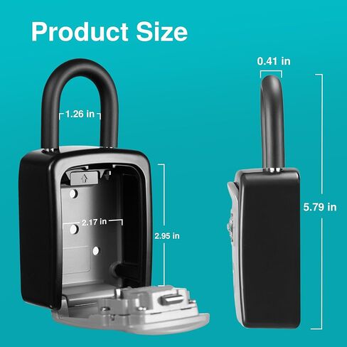 Puroma Key Lock Box, Lockbox for Keys Outdoor Combination Security Lockbox Outside Portable Storage Safe Box for Realtor and Rental, Home Office Apartment Door Handle House Key in Saudi Arabia