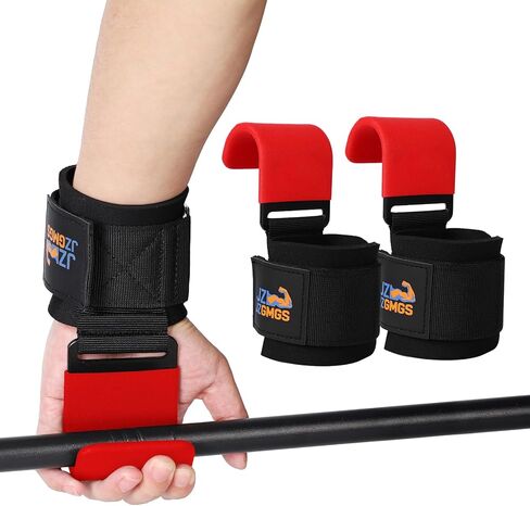 Weight Lifting Hooks (Pair), Heavy Duty Wrist Straps for Weightlifting, Hand Grip Support Lifting Hooks for Weight Lifting, Deadlifts, Pull Ups, Rows & Shrugs in Saudi Arabia