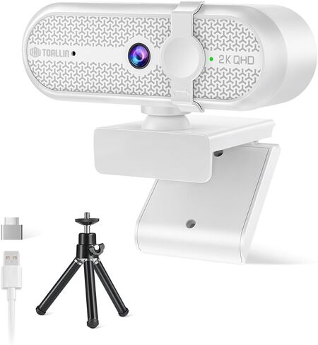 TOALLIN 4K Webcam with Ring Light, Remote Control, PDAF Auto-Focus, 1/2.5" Sensor & 12MP, Built-in Dual Mics, 5X Digital Zoom and Image Mirroring, Web Camera for Live-Streaming/Meeting/Video Calls in Kuwait