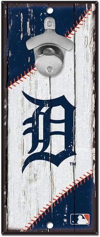 WinCraft MLB Detroit Tigers 5x11 Wood Sign Bottle Opener, Team Colors, 5"x11" in Saudi Arabia