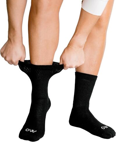 MOUVE Diabetic Socks for Women & Men - Cushioned Crew Socks with Soft Stretch, Non-Binding Top for Neuropathy Relief in Saudi Arabia