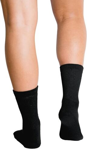 MOUVE Diabetic Socks for Women & Men - Cushioned Crew Socks with Soft Stretch, Non-Binding Top for Neuropathy Relief in Saudi Arabia