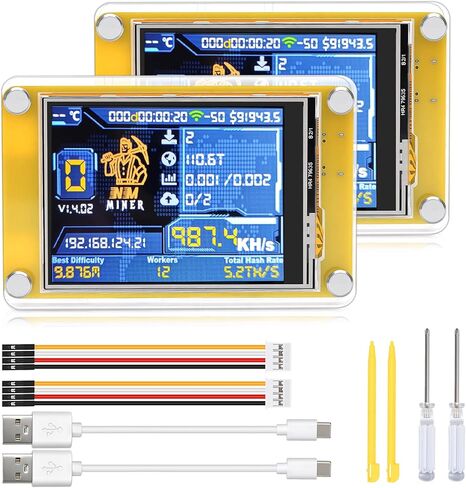 Bitcoin Miner NerdMiner V2 NMMiner ESP-WROOM-32 ESP32 Development Board 2.8 inch Smart Display Lucky Miner Hashrate Module 414KH/s Crypto Solo Lottery Miner in Kuwait